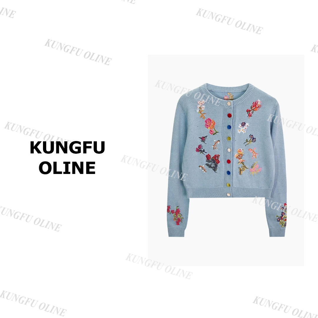 【五彩小花开衫】KS7460时髦秋冬新款百搭休闲针织可爱女生复古毛衣
