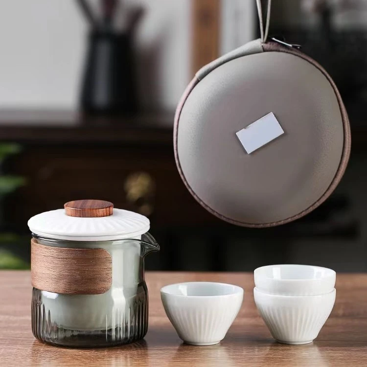 璇瓷功夫旅行茶具套装便携式户外旅游泡茶装备小套快客杯茶壶防烫