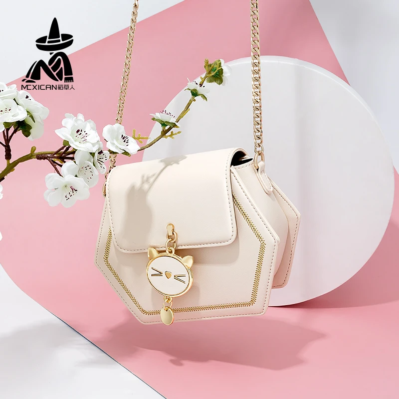 稻草人女包2025新款斜挎包高级感小众包包链条单肩包可爱女生包包