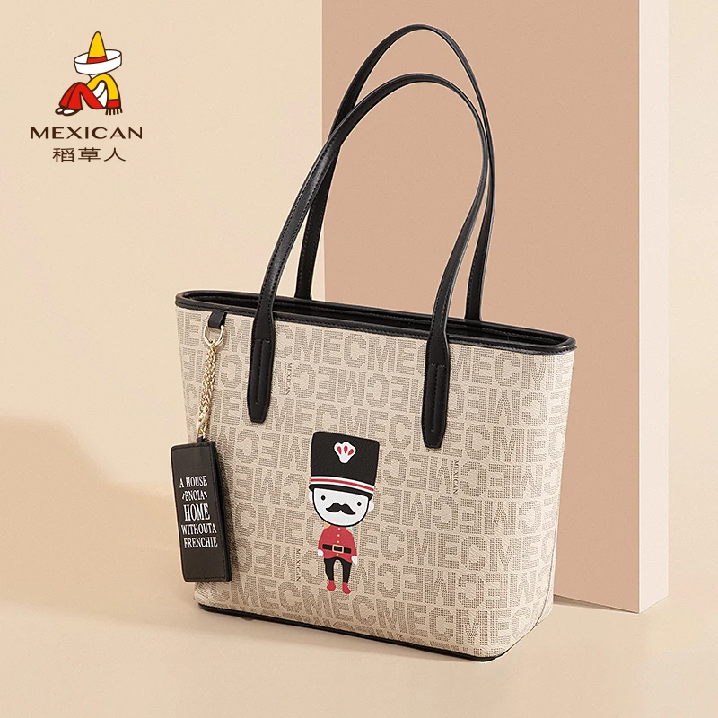 稻草人女包2025新款时尚小众托特单肩包通勤大包手提大容量包包