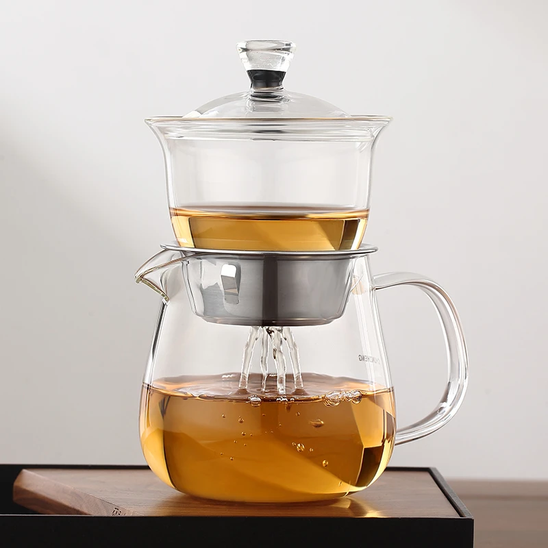 2025新款玻璃全自动茶具套裝功夫茶杯懒人泡茶神器家用盖碗泡茶壶