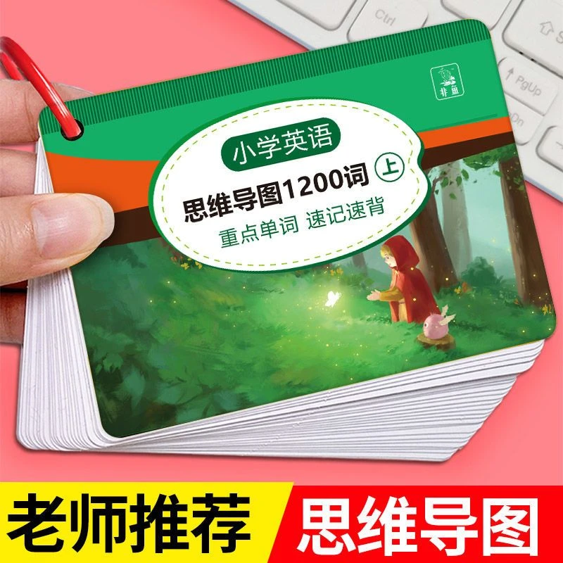 新款小学英语单词快速记忆简单学英语单词卡英语思维导图卡片词本