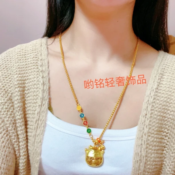合金项链 合金项链  【招猫猫平安喜乐】高定原创设计毛衣链