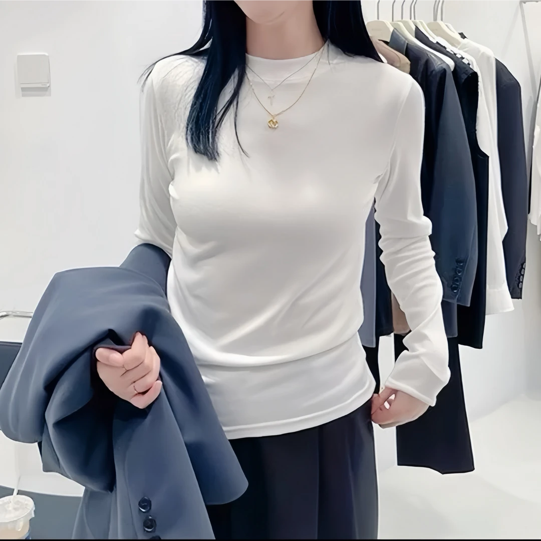 【半高领打底】秋冬半高领打底女打底衫女简约百搭打底休闲长袖打底