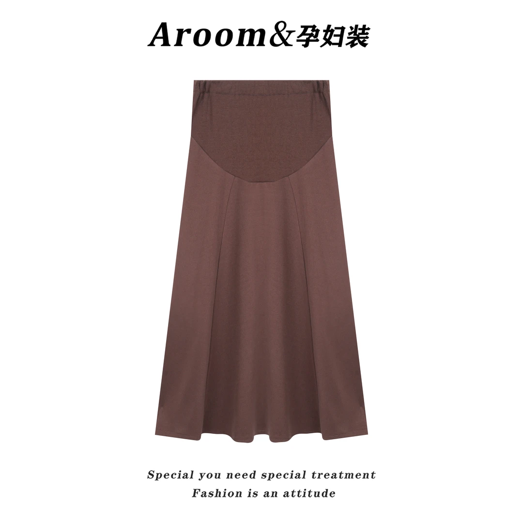 现货/AROOM孕妇装孕期半身裙秋季新款宽松中长款孕妇半身裙U22-42