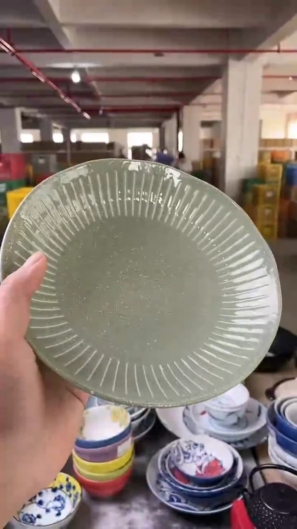 【闪购商品】陶瓷瓷片雪绿8.1英寸深盘