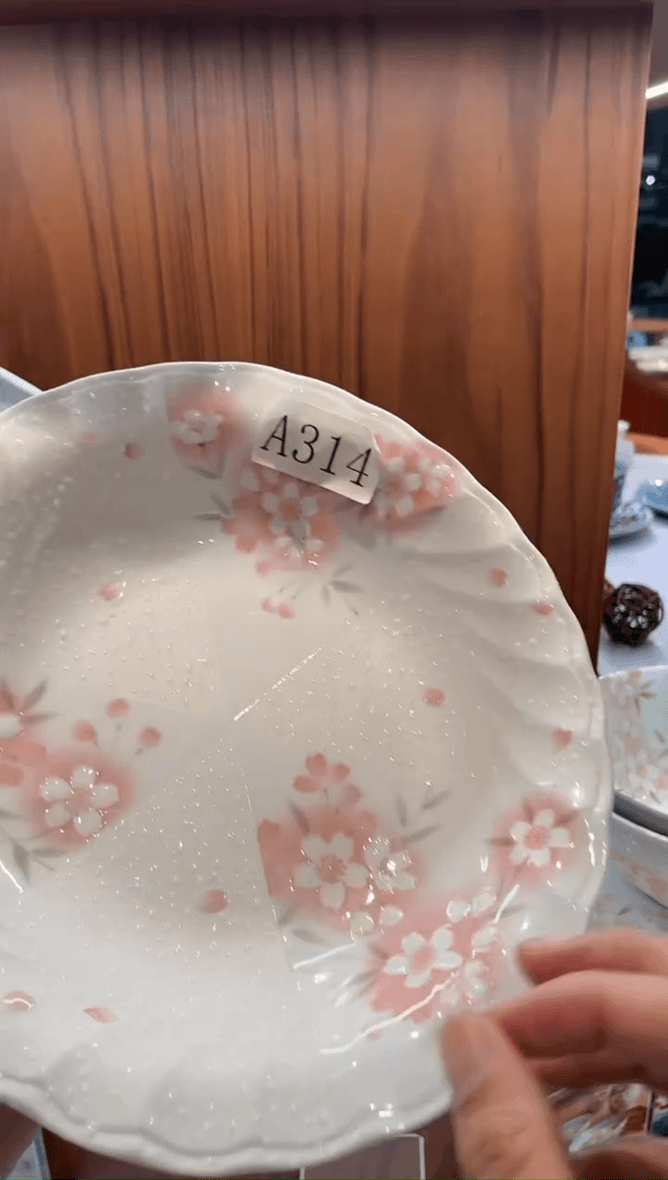 【闪购商品】陶瓷瓷片垂枝雨樱24*21.7*4.5CM椭圆盘