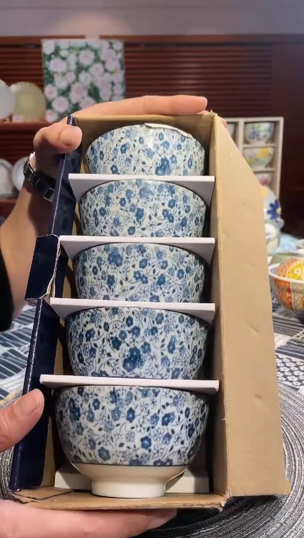 【闪购商品】陶瓷瓷片小纹春秋5.1寸套碗