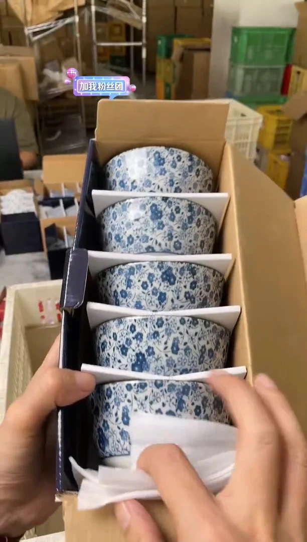 【闪购商品】陶瓷瓷片小纹春秋4.5寸套碗