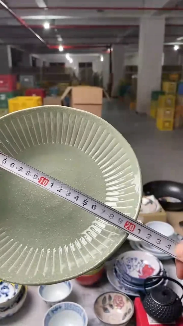 【闪购商品】陶瓷瓷片雪绿8.1英寸深盘