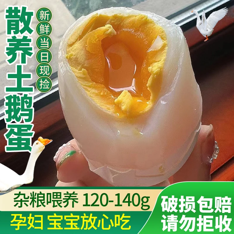 【一天只卖5单】自家散养谷饲土鹅蛋130～150g蛋破损包赔双黄单黄蛋