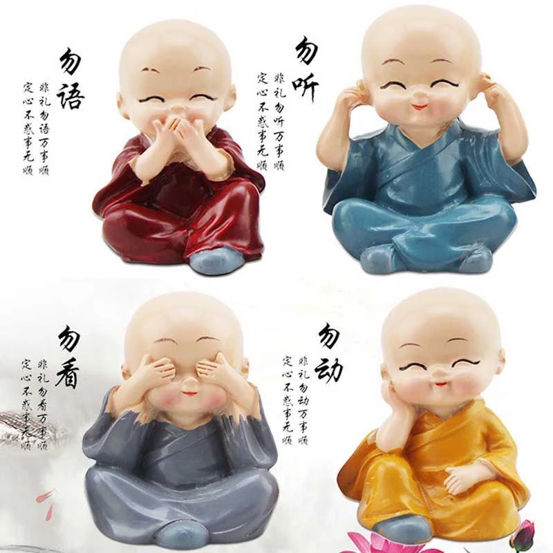 禅意四不和尚摆件茶宠装饰品