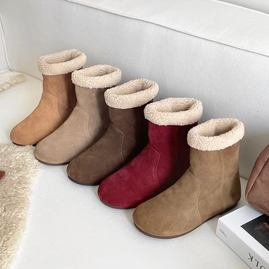 真皮~复古短筒马丁靴女秋冬两穿磨砂靴配裙子短靴839-35