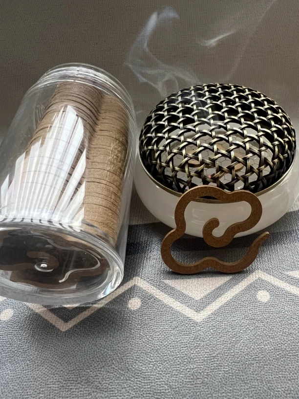 莺歌绿棋沉水大祥云香 50片【带竹子炉】