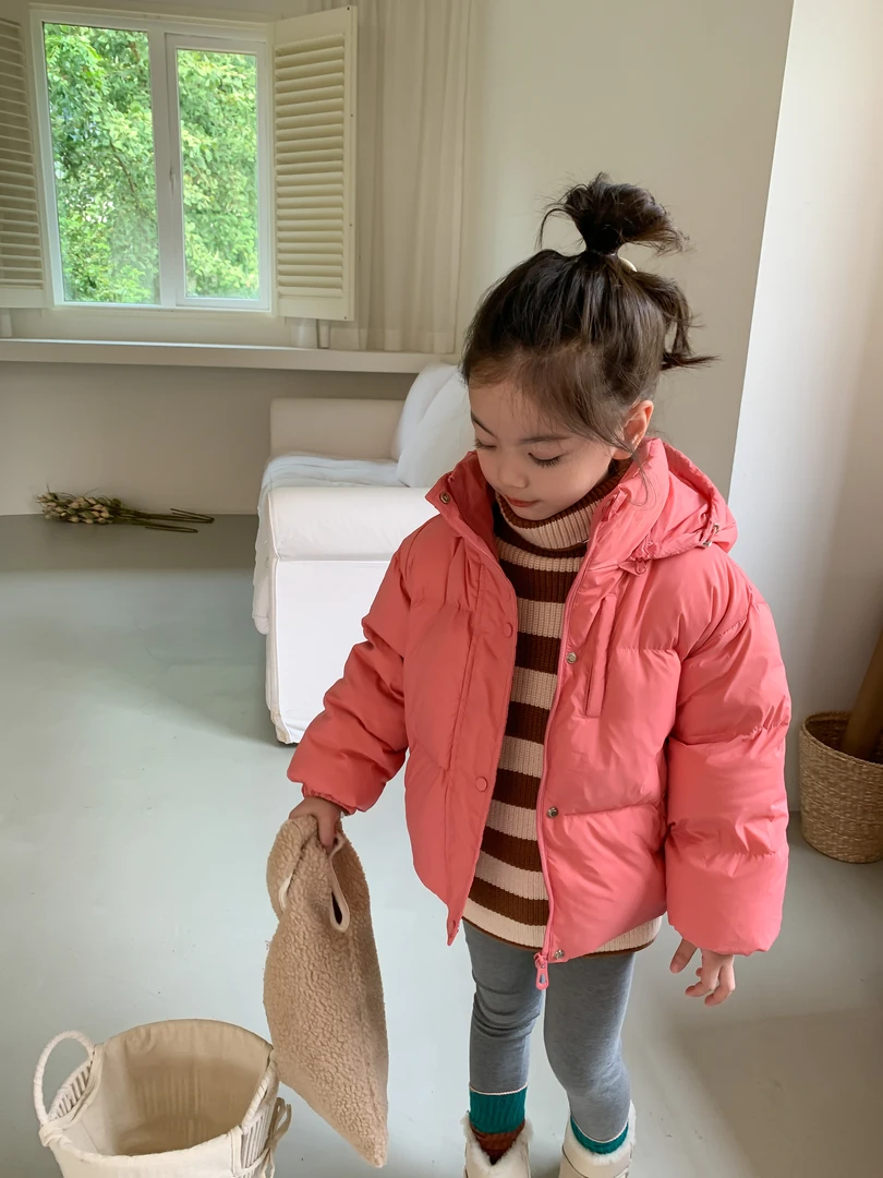BO-927-儿童韩系百搭短款连帽高领羽绒服   (冬款)