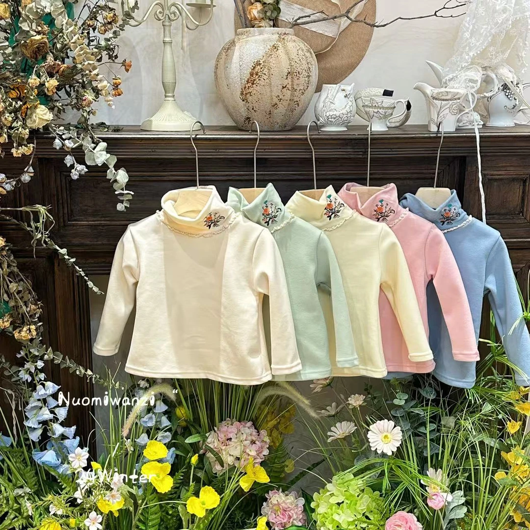 AMX-696-儿童森系重工百搭领子刺绣打底衫（冬款）