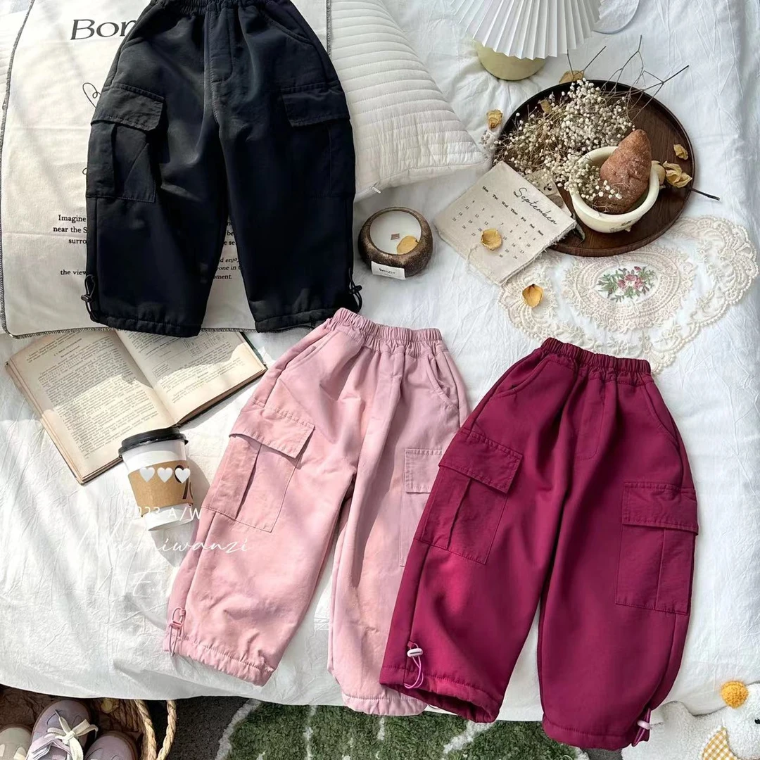 丸子十【现货】儿童韩系女童百搭款工装裤（冬款）WZJ-5136