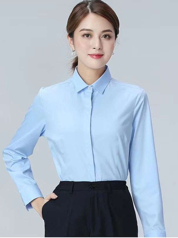 衬衫女高级莫代尔职业衬衫长袖休闲正装抗皱免烫工装气质衬衫