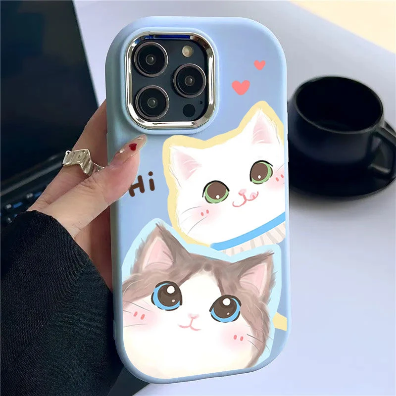 可爱猫咪适用苹果15promax手机壳iphone14pro13/12硅胶xs软壳新款
