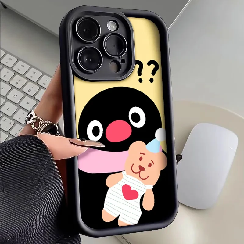 可爱小熊企鹅iPhone14promax手机壳11防摔12/13pro小众xs苹果15软