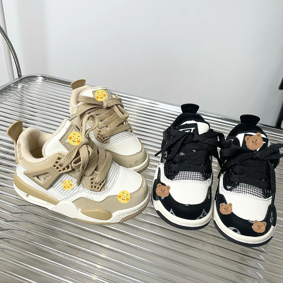 A6036秋冬加绒高帮板鞋时尚休闲百搭软底儿童休闲鞋