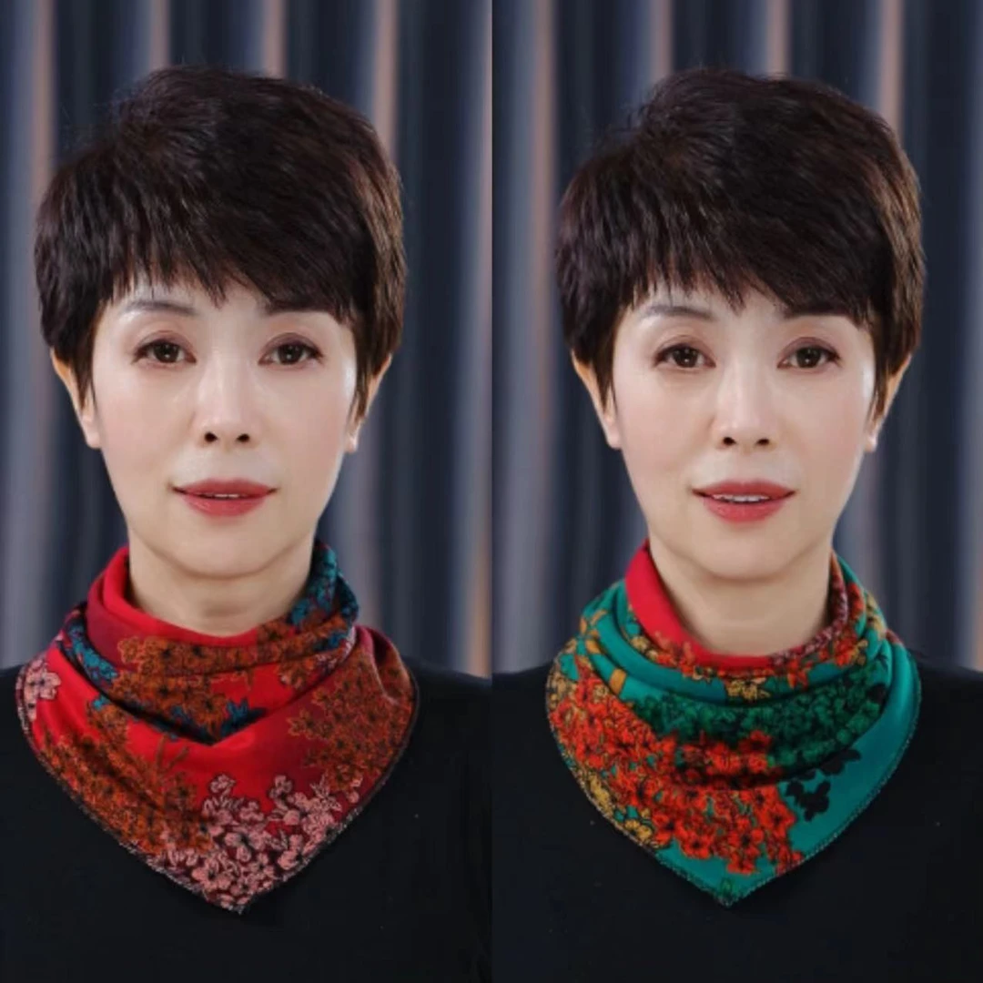 【新芳】【珠光棉双面三角巾】秋冬围巾女磁吸扣气质围脖保暖围巾