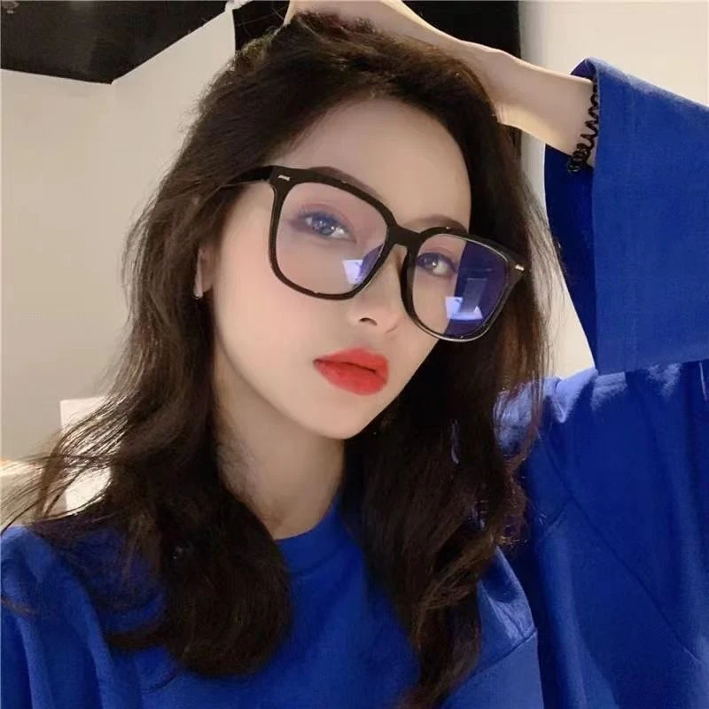 近视透明大框眼镜ins高颜值素颜女配度数防蓝光时尚眼镜框显瘦男