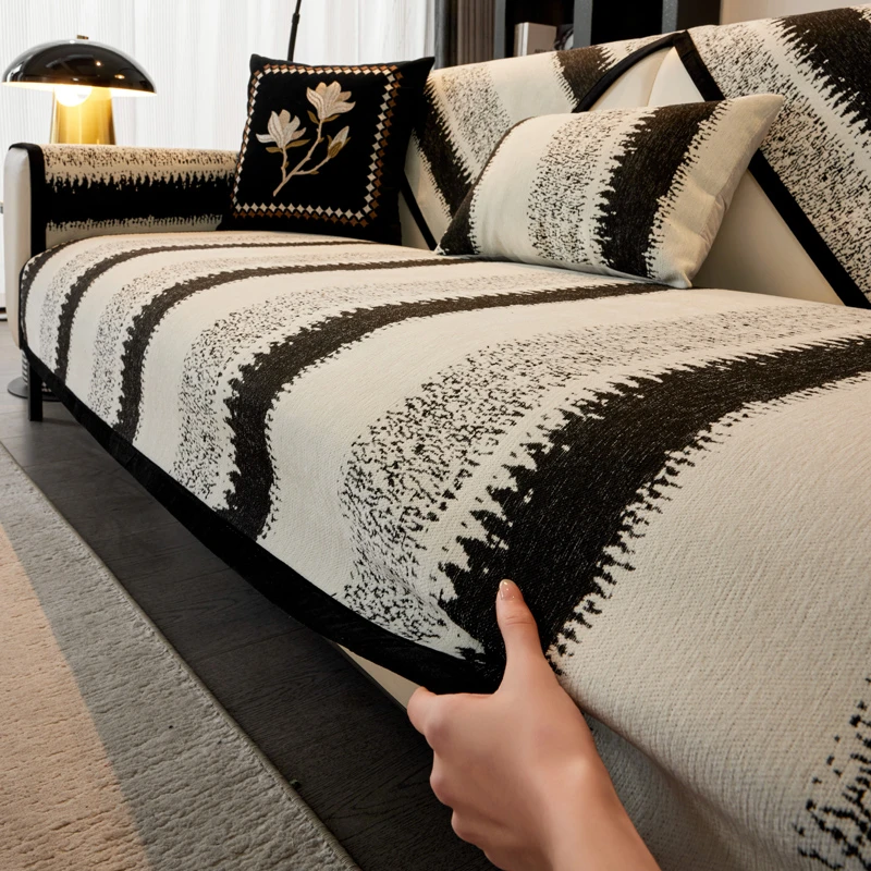 (拾光)时尚网红沙发垫四季可用防滑雪尼尔沙发盖布现代沙发套罩