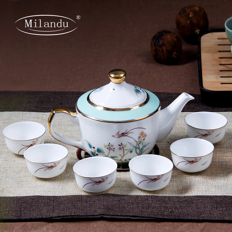 Milandu/米兰度 美人瓷7件套咖具茶具办公家用套装高档礼盒高档