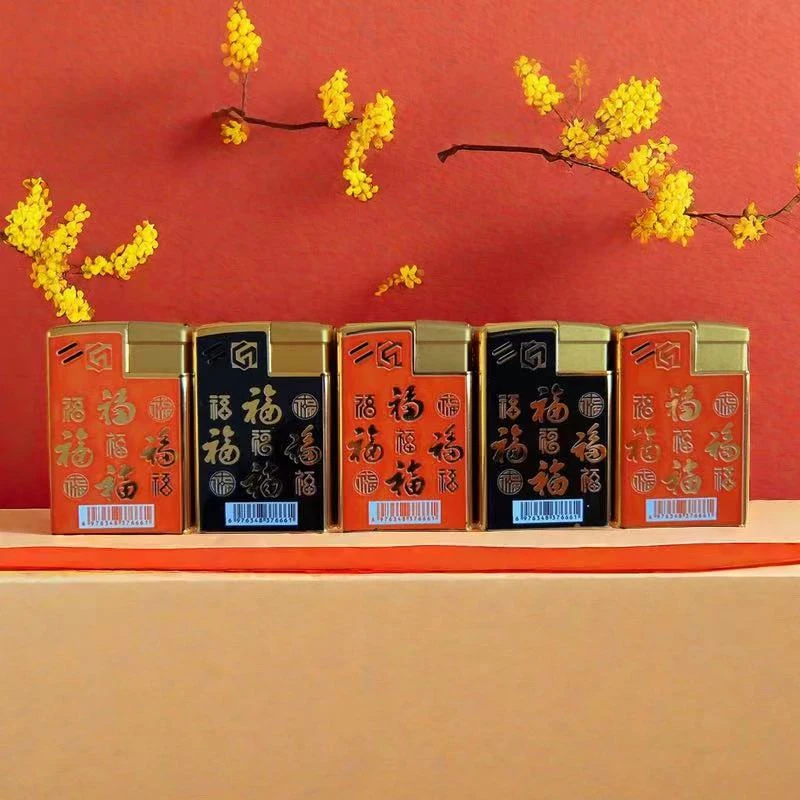 【高档金属防风】打火机铁壳防爆磨砂喷漆3D印蓝焰直冲火机金属机身
