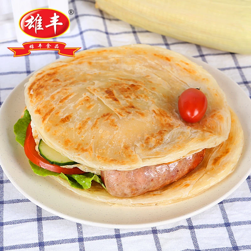 【新品】雄丰手抓饼100g*30片共3kg原味/葱香味早餐夜宵面饼煎饼