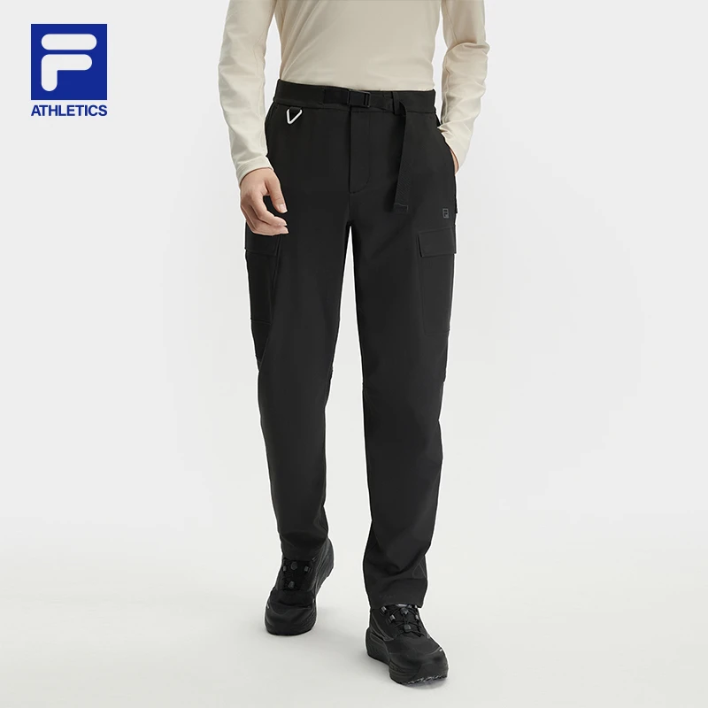FILA斐乐男装商务梭织长裤2024冬季新款运动休闲裤子A11M447801F