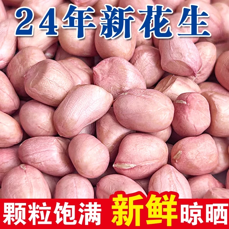 新货农家不带壳商用特大颗粒饱满白沙花生米不带壳榨油花生今年新
