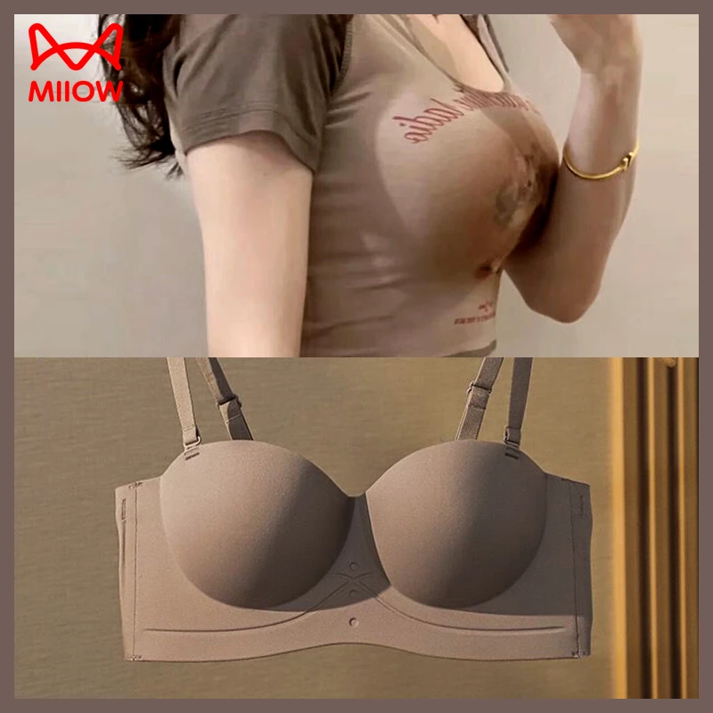 猫人小胸显大bra聚拢文胸抹胸性感调整型收副乳中厚内衣女胸罩OK