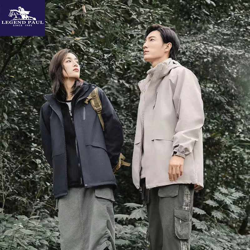 传奇保罗秋冬三合一冲锋衣外套男女户外防水可拆卸加厚夹克登山服