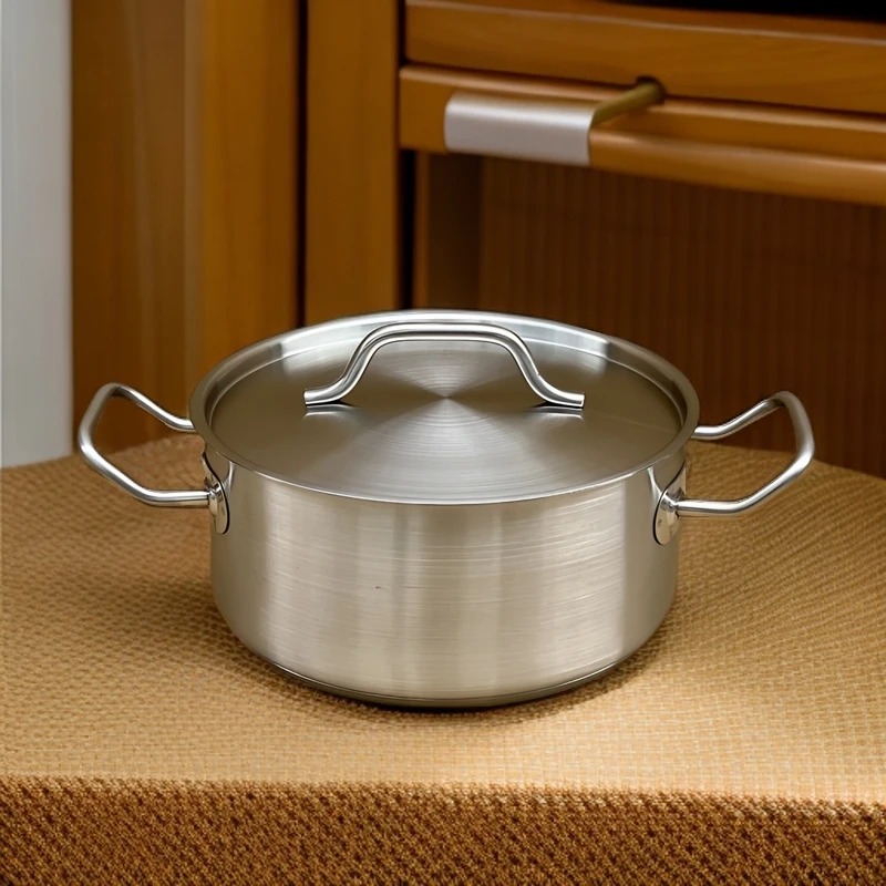 H3 24X11cm火锅不锈钢大汤锅加厚复底炖煮煲汤锅厨具 重约1.9KG