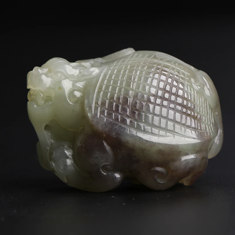 和田玉龙龟吊坠男女款龙头龟挂件俏色玄武玉挂坠紫气东来项链把件