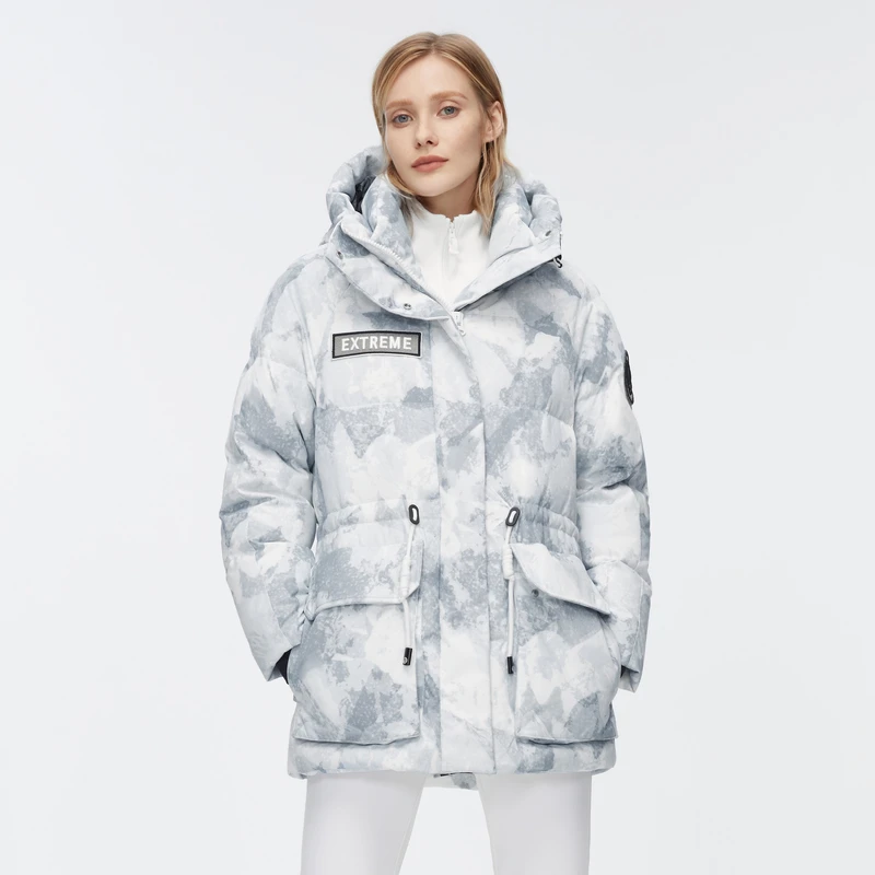 【214G大绒量】波司登抽绳季断码鹅绒中长百搭连帽女羽绒服2302LM