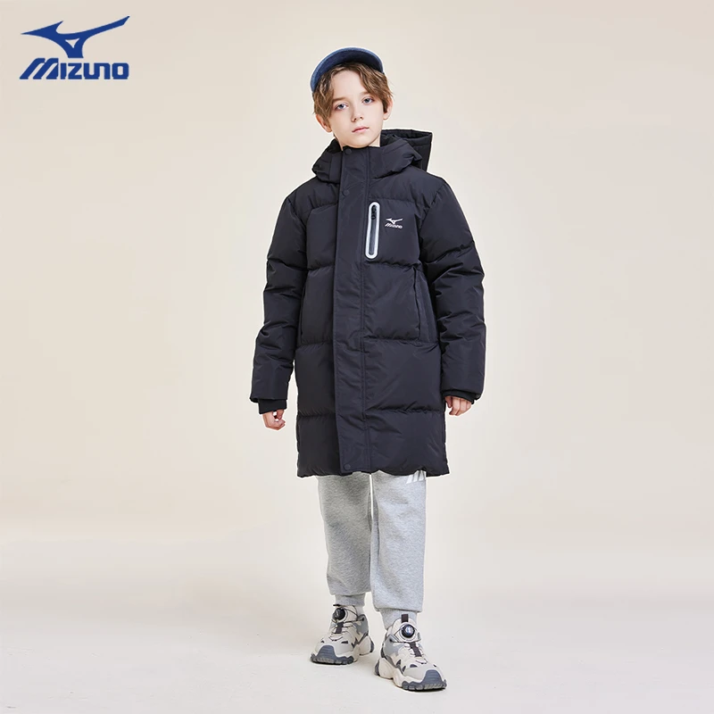 美津浓Mizuno男女儿童羽绒服外套长版时尚厚款羽绒服YR24330087