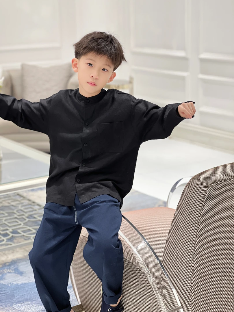 亿洋潮牌童装“中式小哥”儿童限量款衬衫B5311