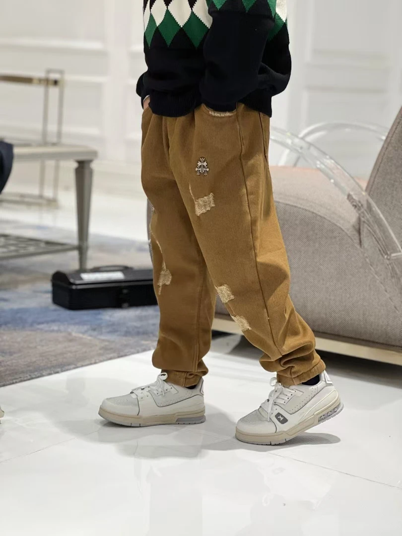 亿洋潮牌童装“巧克力蛋糕”儿童限量款弹力一体绒牛仔裤26828