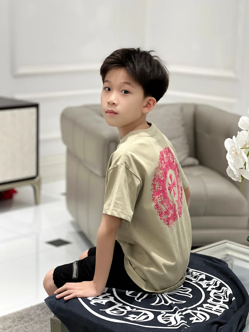 亿洋潮牌童装”温柔奶茶”儿童夏季限量款短袖17095