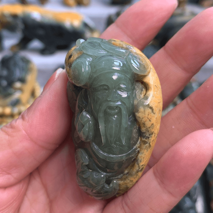 岫岩河磨玉（透闪石质玉）手把件未镶嵌