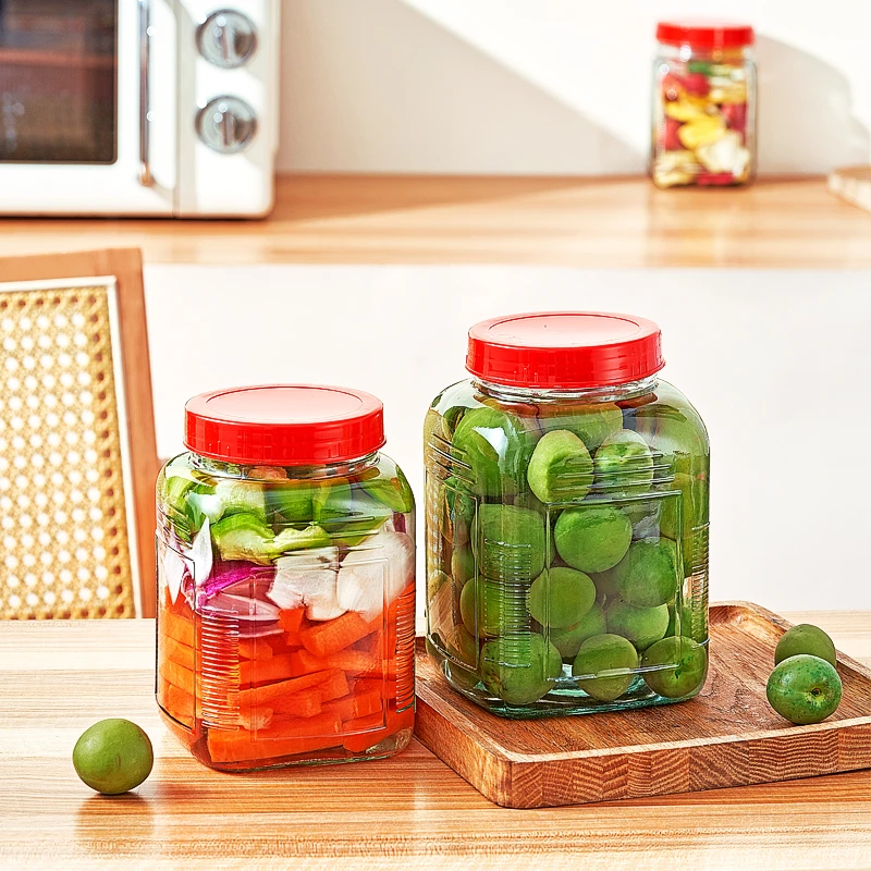 【1500ml两只装】家用大号玻璃密封罐厨房玻璃储物罐泡菜坛子密封罐