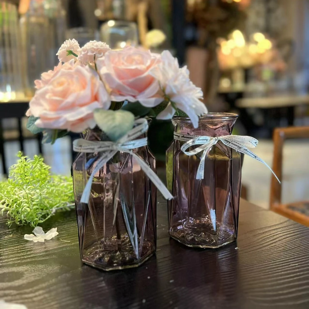 花瓶玻璃透明客厅插花北欧装饰富贵竹现代简约干花瓶子水养绿萝大