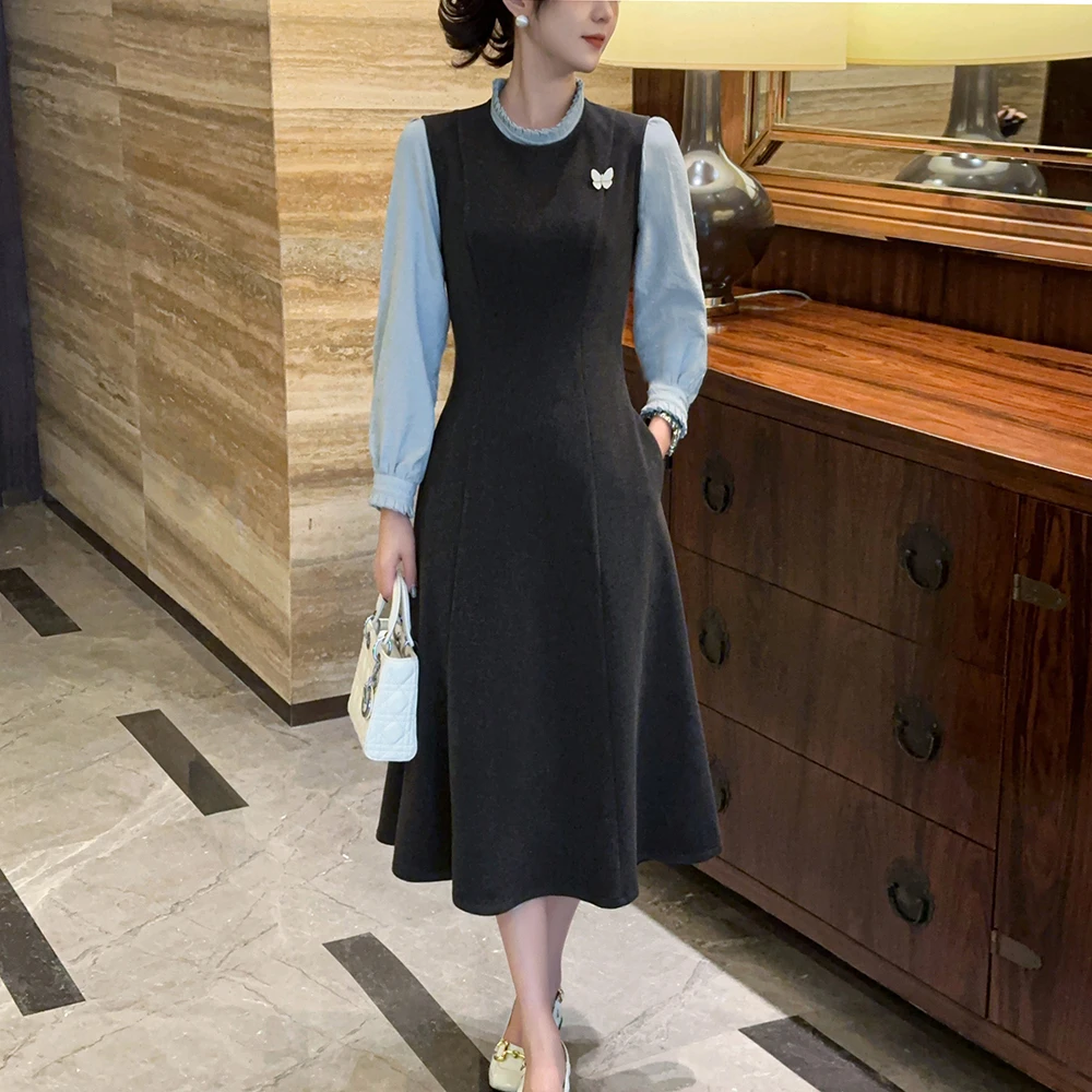 陌瑟MOSE【璀璨千金】秋冬时尚气质百搭时尚高级感背心裙配小黑裙