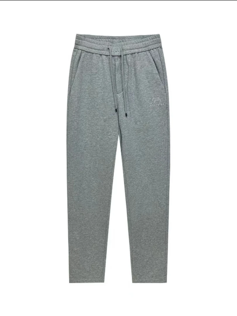 Dite男士早春纯色百搭字母刺绣弹力运动直筒裤