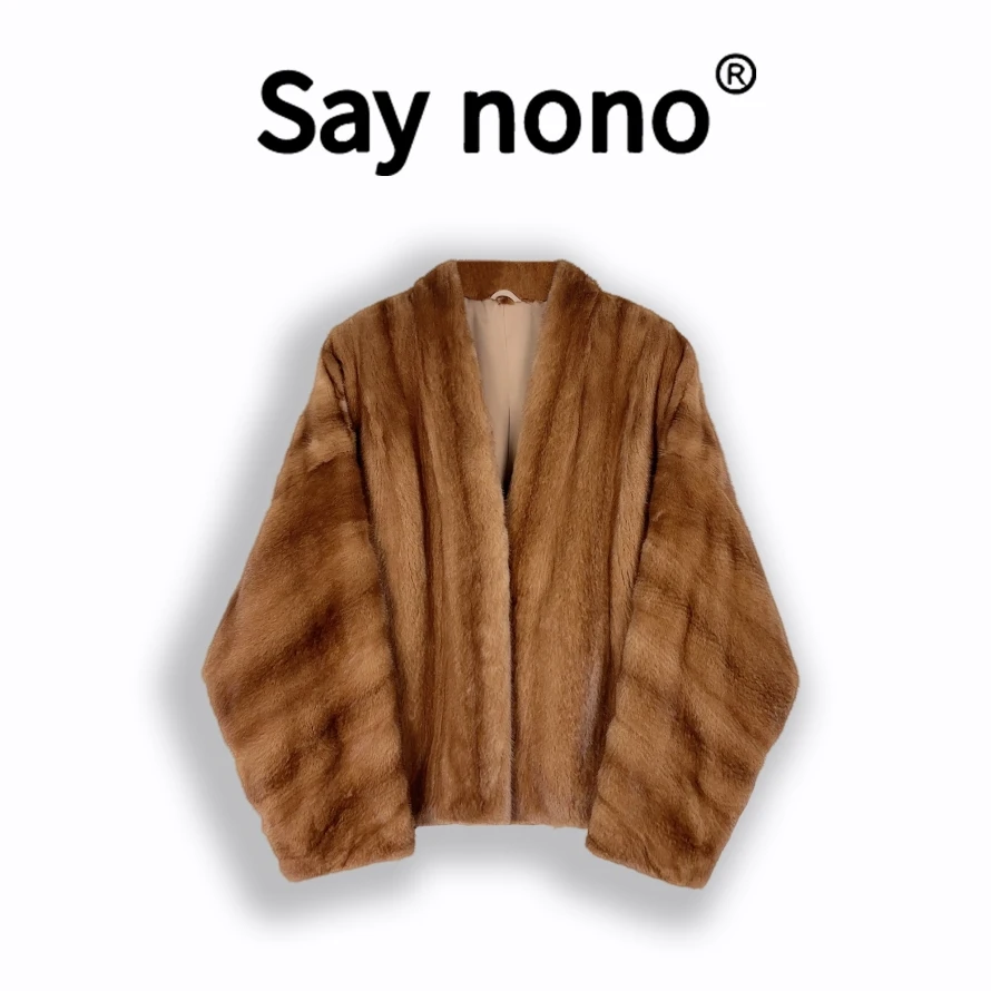 懒猫nono│Saynono 轻奢时尚稀有皮水貂皮草女外套WD95915