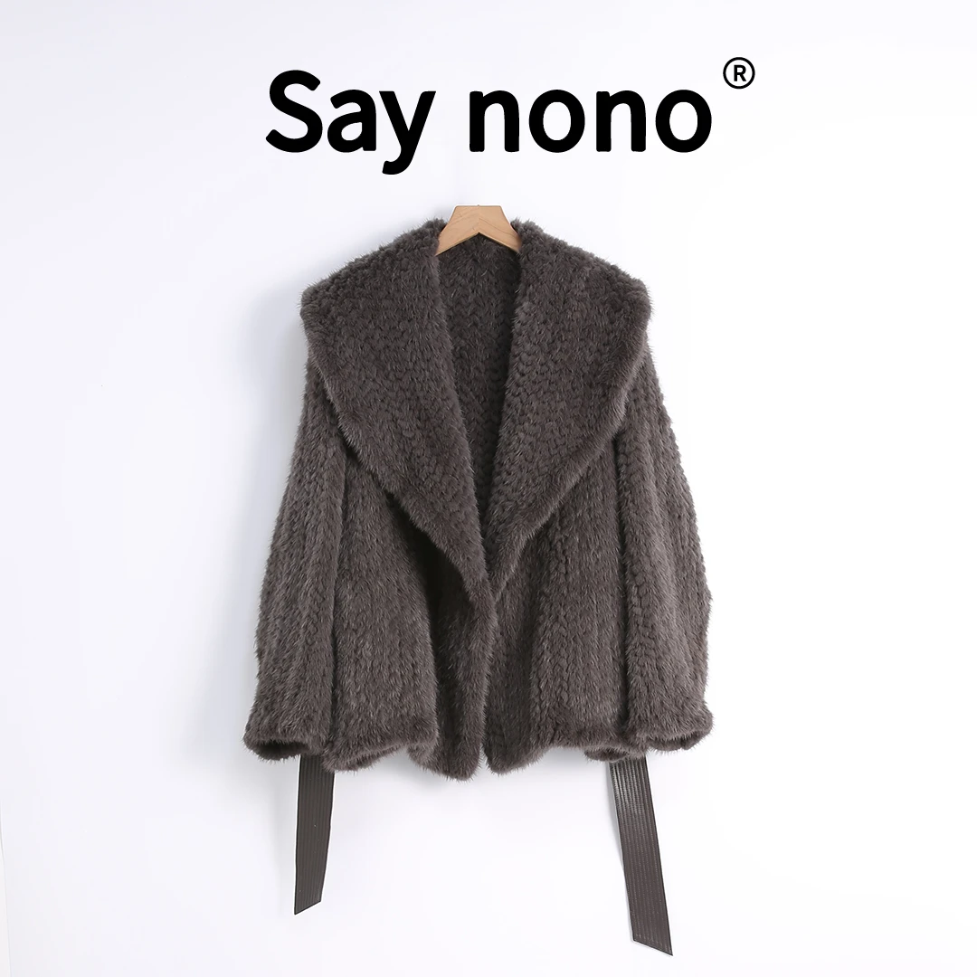 懒猫nono│Saynono 雾岛来信 ＿编织毛皮草中长款外套 /APE882155