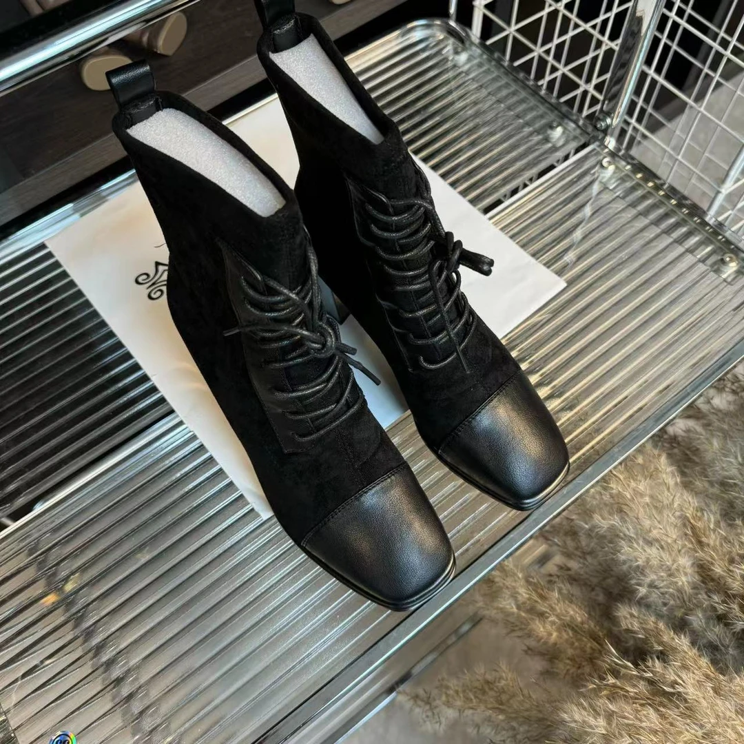 7155-10B新款2023方头百搭短靴